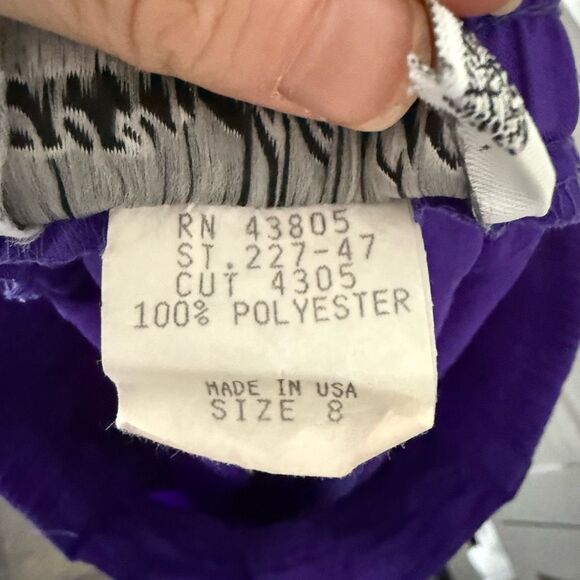 Joan Waters Women’s 8 Purple Windbreaker Parachute Pants 90s 80s - Picture 5 of 5